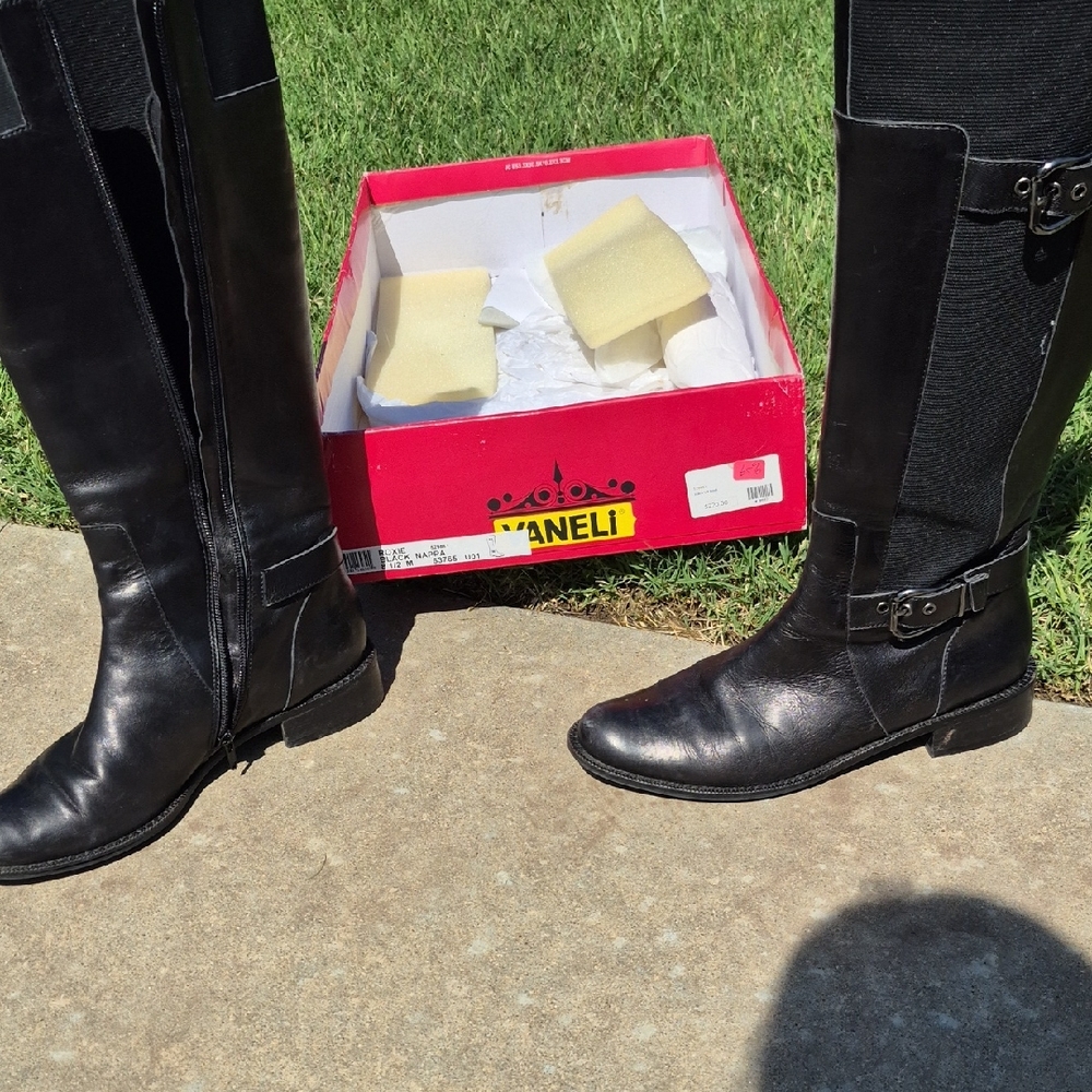 Vaneli Black Heeled Boots